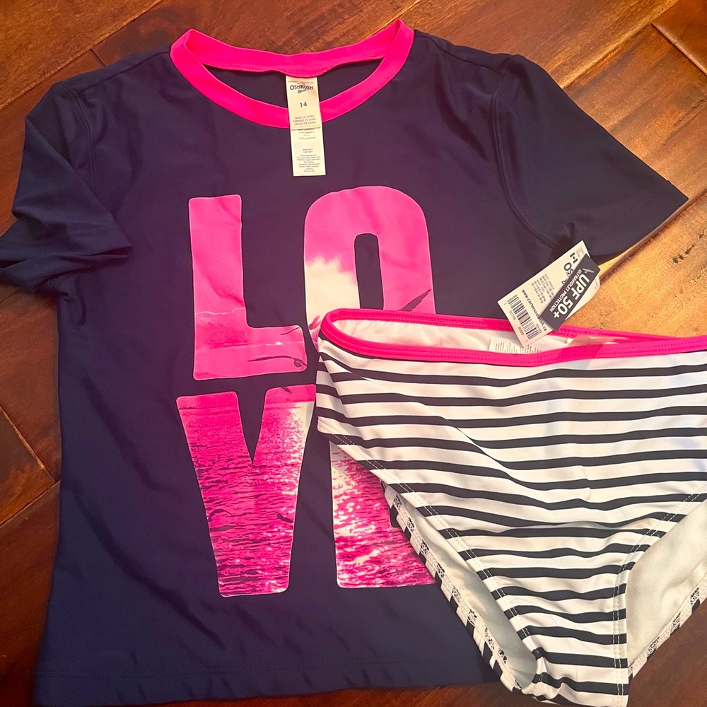 OshKosh B'gosh Navy and Pink Swimwear